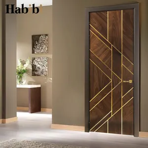 Prettywood Prehung Luxury Room Design Wooden WPC Interior Modern Door