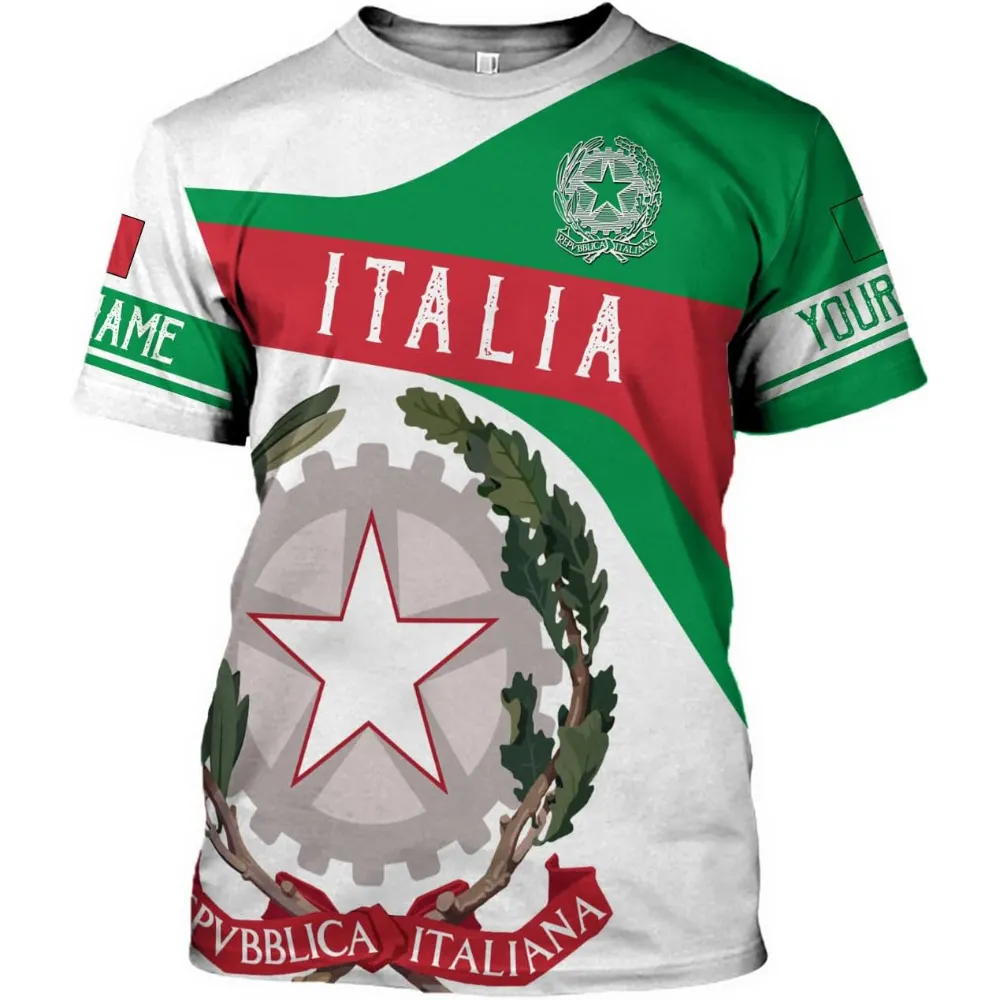 Fitspi Wholesale Custom Country Italy 3d Printed Italia Flag T Shirt Italian Italiano 3d T-shirt Custom Dropshipping