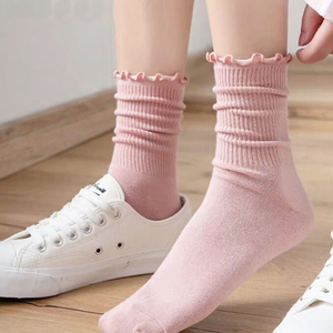 Remould thoải mái Phụ Nữ Cô Gái Rau diếp TRIM vớ tùy chỉnh Ruffle vỏ sò frilly vớ bán buôn - Product Image 3