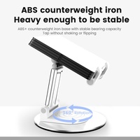 Support de téléphone portable réglable en hauteur, flexible, portable, pliable, rotatif à 360°, en alliage d'aluminium ABS, pour iPad, tablettes, usage domestique