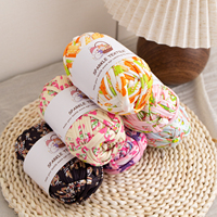 Fil à tricoter à la main DIY 100g, multicolore, imprimé, 40 couleurs, fil épais pour tissage, fil de tissu polyester pour T-shirt, fil en bandes de tissu