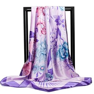 Écharpe en soie Paisley violet vif, grande taille 90 cm, châle carré en satin de polyester, <span class=keywords><strong>bandeau</strong></span> tendance ou haut <span class=keywords><strong>dos</strong></span> <span class=keywords><strong>nu</strong></span> pour femme, idéal pour les soirées - Product Image 5