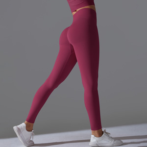 Pantaloni da Yoga a vita alta pantaloni da ginnastica pantaloni senza cuciture da donna abbigliamento Fitness di alta qualità
