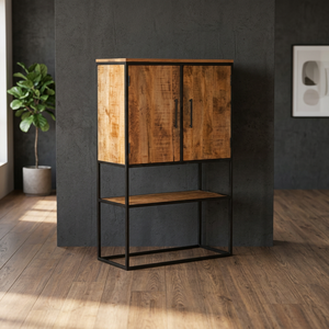 French White Solid Wood Modular Office Organizer with 2 Drawers Industrial Design Style Kitchen Living Room TV Cabinet <b>Storage</b> - Product Image 3