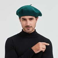 Béret en Laine Française Personnalisé 2025 pour Femme – Élégant, Couleur Unie, 80% Laine, Broderie Classique, Chapeau d'Hiver Uni TOPTIE