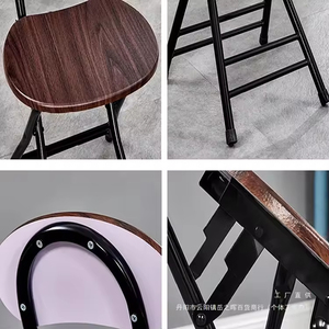 Tabouret de jardin pliable moderne en métal avec siège rembourré doux, imperméable, écologique, durable, chaise pliante d'extérieur pour une utilisation en cuisine - Product Image 3