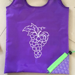 Bolsa de Compras Ecológica Grande Plegable Portátil Color Morado con Impresión de Logotipo para Frutas y Verduras - Product Image 4