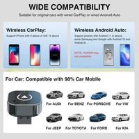Adaptateur CarPlay sans fil Kaiwo Smart Button USB Mini Portable, Dongle Android Auto pour Apple IOS iPhone Voitures, Garantie 1 an