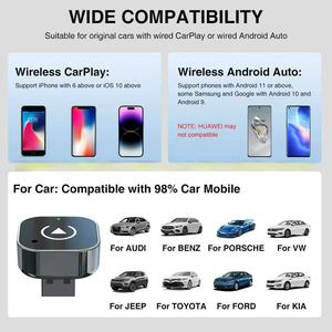 Adaptateur sans fil Kaiwo B12 2 1 Smart Button USB Mini Portable <span class=keywords><strong>Car</strong></span> Play pour Android Auto et CarPlay, compatible avec les voitures Apple IOS iPhone - Product Image 6