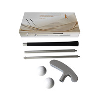 Stilvolles, robustes, langlebiges Aluminium-Single-Club links rechts dreiteiliges kombiniertes Golf-Putter-Set mit Box für Geschenke