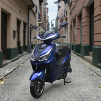 1500W yüksek hızlı yetişkin elektrikli Moped | Disk fren ve çift koltuk tasarımı ile 72V çelik çerçeve E motosiklet