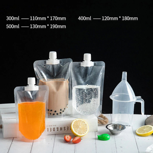 Venta al por mayor personalizado de grado alimenticio transparente claro bebida líquido plástico Stand <span class=keywords><strong>Up</strong></span> bolsa contenedor de bebidas con pico - Product Image 5