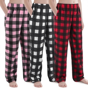 Ensembles de pyjamas en deux pièces pour enfants, en polyester respirant à manches longues, à carreaux, pour filles et garçons, pour l'hiver - Product Image 3