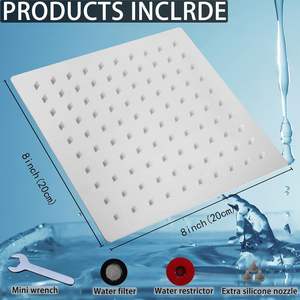 Pomme <span class=keywords><strong>de</strong></span> <span class=keywords><strong>douche</strong></span> <span class=keywords><strong>de</strong></span> plafond en acier inoxydable chromé 8, 10, 12 pouces, installation facile, filtre à <span class=keywords><strong>eau</strong></span>, haute <span class=keywords><strong>pression</strong></span>, effet pluie - Product Image 3