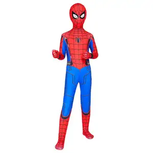 赤黒スパイダーマンコスチュームスパイダーマンスーツスパイダーマンコスチューム子供キッズスパイダーマンコスプレ服ハロウィンコスチューム