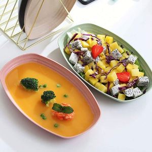 Ensemble de vaisselle en paille de blé incassable, 6 pièces, compatible micro-ondes, assiettes colorées de 11,5 pouces, récipient alimentaire biodégradable - Product Image 3
