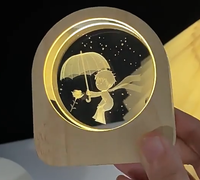 Vente en gros de cadeaux de la Saint-Valentin en cristal, idée de décoration de bureau, système solaire galactique 3D en verre gravé au laser, veilleuse pour enfant