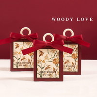Personnalisation de nouvelles poignées d'anneaux en bois boîte cadeau boîtes cadeau en papier carton mariages anniversaires boîte cadeau élégante fermeture ruban