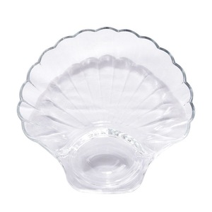 Wishome <span class=keywords><strong>Assiette</strong></span> à raviolis <span class=keywords><strong>en</strong></span> <span class=keywords><strong>verre</strong></span> <span class=keywords><strong>en</strong></span> forme de coquille avec <span class=keywords><strong>compartiment</strong></span> intégré pour sauce, plat de service élégant pour raviolis et apéritifs - Product Image 5