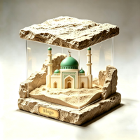 Artisanat en résine entièrement personnalisé, ornements LED, souvenirs de voyage du Moyen-Orient, cadeaux d'Arabie Saoudite, statue de mosquée