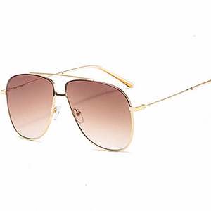 Gafas de Sol de Moda 2022 con Logotipo Personalizado, Montura Metálica, Lentes Degradadas, Protección UV400, Gafas de Sol Extra Grandes para Mujer - Product Image 5