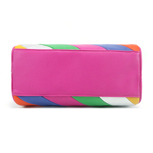 Sac fourre-tout arc-en-ciel en cuir souple PU pour femme, sac bandoulière de luxe à longue sangle coloré - Product Image 5