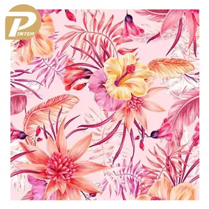 Yüksek kaliteli yumuşak el hissediyorum tekstil dijital baskı Polyester çiçek saten ipek kumaş