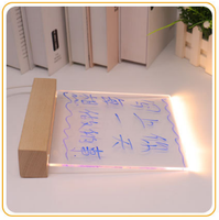 Offre Spéciale bricolage blanc acrylique 3d LED Base bois rond carré décoratif créatif lampe en bois Base Led veilleuse