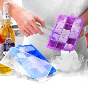 Household Items Top Sellers Bar Tools Diy Ice <b>Cube</b> Maker Mold Silicone Square 15 Holes Ice <b>Cube</b> Tray With Lids - Product Image 2