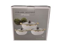COFFRET CADEAU de Fabrication Directe Vente Chaude 2024 Batterie de Cuisine Économique Fabricants Ensembles de Casseroles Ustensiles de Cuisine Pots à Soupe en Céramique Pots à Soupe Rouges en Céramique