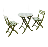 Ensemble table et chaises pliantes en plastique vert armée STG pour repas en plein air, villa et appartement - Meubles écologiques pour la maison