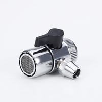 Robinet inverseur de direction 3/8 pouce, adaptateur eau froide, rotation 360°, poignée noire, design moderne, acier inoxydable 304, pour hôtel