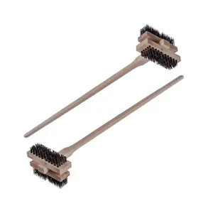 Pack Of 2 48 Inches Stainless Steel Double Broiler King Grill Brush With Handle Commercial Grill Brush BBQ Grill Brush