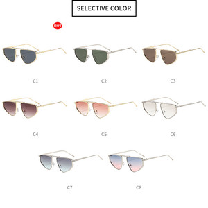 Custom Logo 2026 Fashion Luxury Triangle <b>Shades</b> <b>Sun</b> Glasses UV400 Metal Cat Eye Sunglasses for Women - Product Image 6