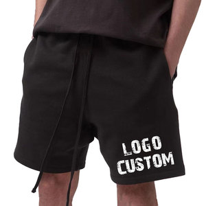<span class=keywords><strong>Pantaloncini</strong></span> da <span class=keywords><strong>Uomo</strong></span> Estivi in <span class=keywords><strong>Cotone</strong></span> Oversize a Vita Alta da 5 Pollici, Stile Streetwear, in French Terry Nero, <span class=keywords><strong>Taglie</strong></span> <span class=keywords><strong>Forti</strong></span>, Personalizzabili - Product Image 3