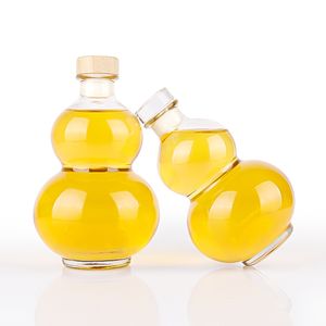 250ml 380 500 Bouteilles en verre transparentes en forme de <span class=keywords><strong>gourde</strong></span> pour liqueur Brandy Vodka Tequila avec liège - Product Image 2