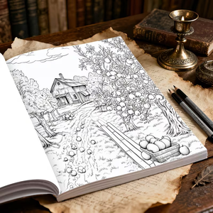 Livre de coloriage pour adultes sur <span class=keywords><strong>la</strong></span> vie rurale, scènes de campagne, grange, tracteur, <span class=keywords><strong>animaux</strong></span>, <span class=keywords><strong>page</strong></span> d'activités - Product Image 2