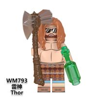 WM793 Mar vel Super-héros Endgame, frère en état d'ivresse, Thor avec barbe, armes, Mini blocs de construction, modèle d'action, figurine, jouets cadeaux pour enfants