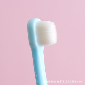 Pet Soft Bristled Toothbrush Small Head Nylon For Cats And Dogs Home Use Sky Blue Pink Royal Blue Bright Yellow - Product Image 1