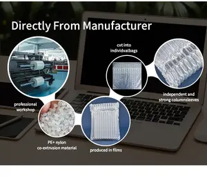 Película Protectora de Burbujas para <span class=keywords><strong>Laptop</strong></span>, Embalaje de Columna de Aire, Material Transparente PA+PE, Tamaños de <span class=keywords><strong>Laptop</strong></span> de 12-15 Pulgadas, Protección de 70um - Product Image 5