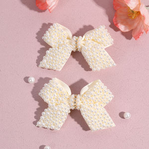 กิ๊บติดผมไข่มุกทำมือ2ชิ้นกิ๊บติดโบว์เครื่องประดับผมสำหรับเด็กผู้หญิง - Product Image 6