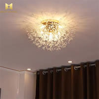 Belle entrée en or fleur Style luxe Duplex salon lustre en cristal lampe lustre escaliers lustre en cristal