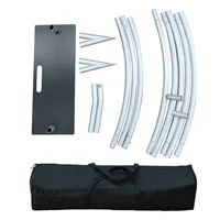 Support de toile de fond en métal en forme de croissant de lune de 6,5 pieds, cadre tubulaire robuste de 32 mm, housse imprimée sur mesure pour photomaton, décoration d'événements et de mariages