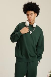 סווטשירט גברים חלק בהתאמה אישית 380 400 גרם 440 גרם כותנה עבה יוניסקס סווטשירט צווארון עגול סווטשירט עבה במידה גדולה - Product Image 2