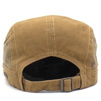 Gorra transpirable para hombre GI, 100% algodón, 6 paneles, con logo lateral, hebilla de cobre dorado, ajustable, para todas las estaciones, satinada