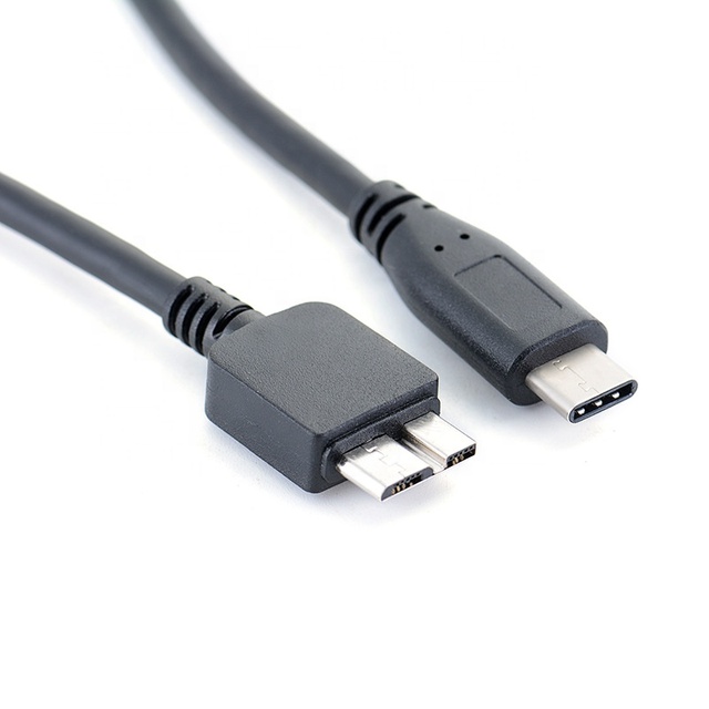 USB 3.1 Type C to Micro B Data Cable with Braid Shielding PVC Jacket 3A Fast Charging for Computer External Hard Drive SSD USB C