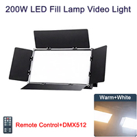 Panneau LED plat 200W à lumière douce DMX512 pour studio photo et vidéo, boîtier en fonte pour diffusion TV, tournage de films et diffusion en direct