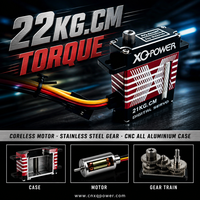 Servomoteur métallique étanche XQ-POWER XQ-S2221D 22KG sans noyau, mince, 12mm, boîtier en aluminium CNC, 8.4V, pour avion RC, UAV, planeur
