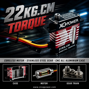 Servomoteur métallique étanche XQ-POWER XQ-S2221D 22KG sans noyau, mince, 12mm, boîtier en aluminium CNC, 8.4V, pour <span class=keywords><strong>avion</strong></span> <span class=keywords><strong>RC</strong></span>, UAV, planeur - Product Image 6
