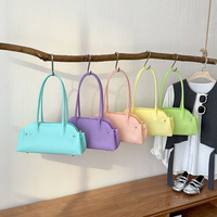 Sac à main en PVC tendance INS, couleur bonbon, grande capacité, imperméable, sac à bandoulière pour femmes